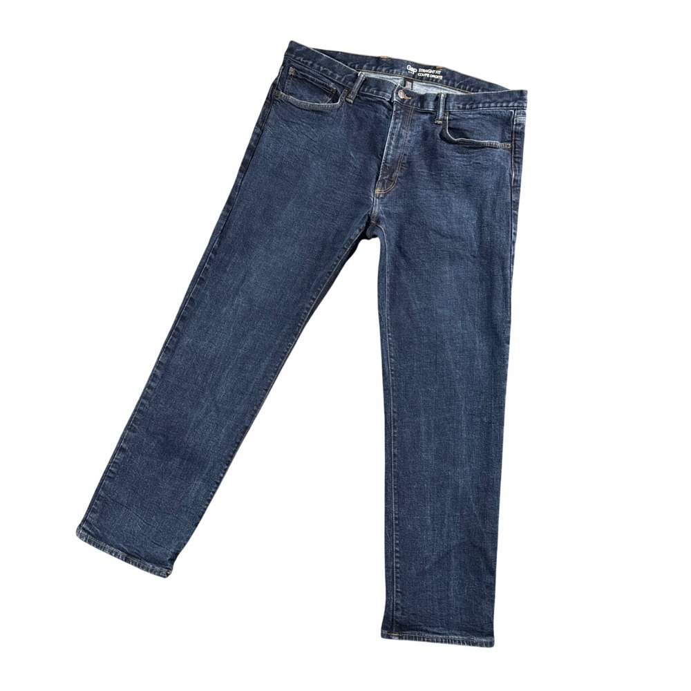 GAP Mens Straight Fit Dark Wash Denim Jeans Coupe Droite 38x32